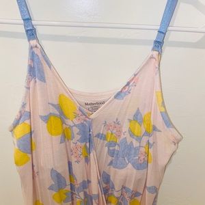 Lace trim nursing romper from motherhood